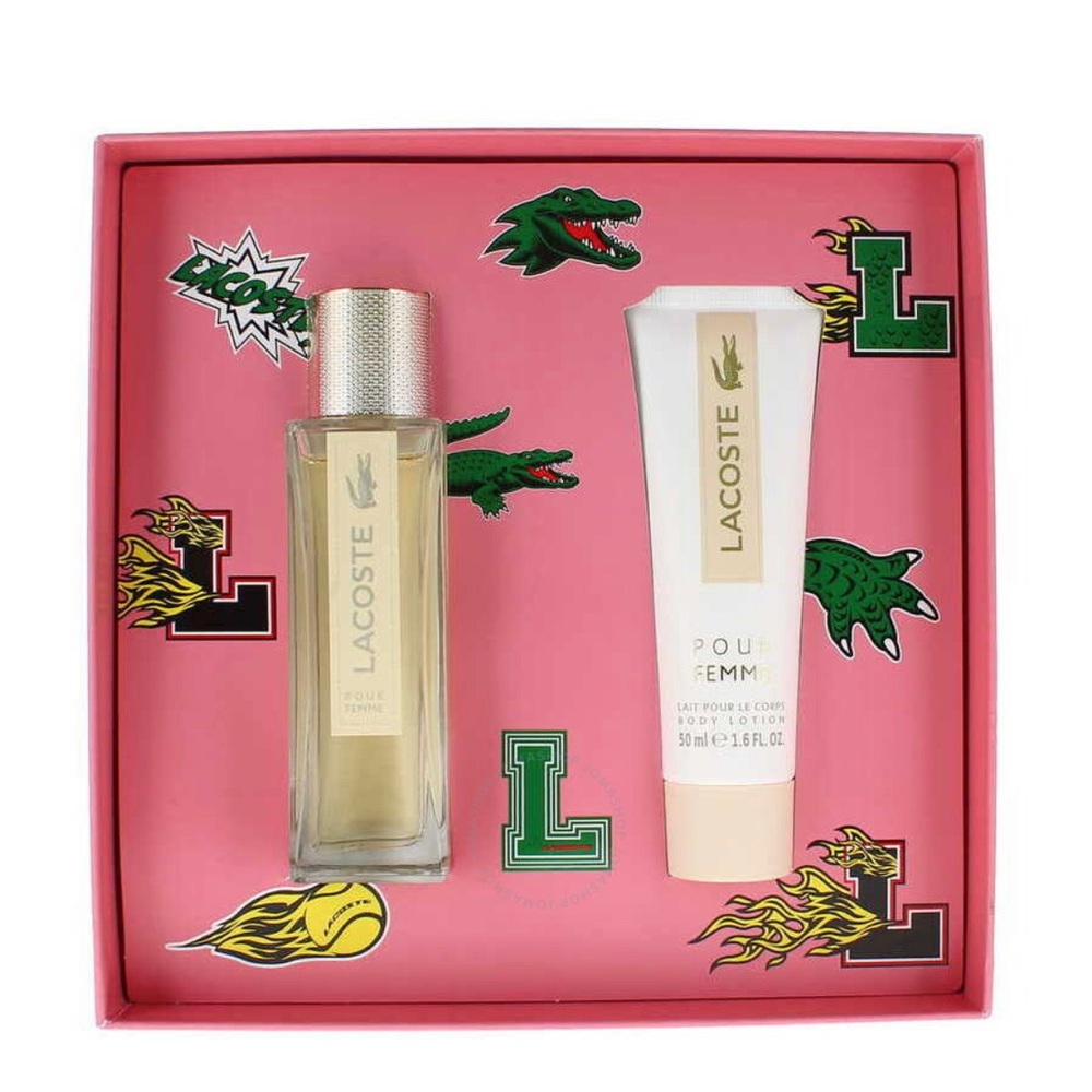 Lacoste pour femme eau de parfum spray 1.6 Oz & body lotion 1.6 Oz
